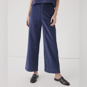Pact modern corduroy wide leg pant in ink blue